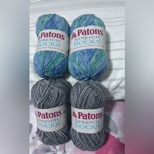 Patons Stretch Socks Yarn, 4 Skein Lot
